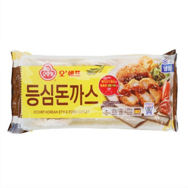 오뚜기 오쉐프 등심돈까스 1.2kg, 1kg, 12개