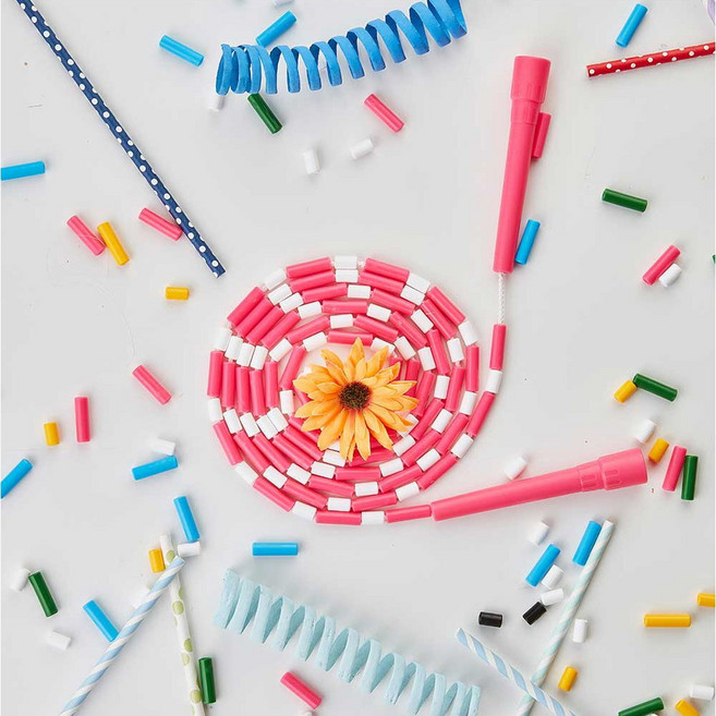 김수열 줄넘기 색동줄넘기 5-7세 K-330_유아용 구슬줄넘기, 분홍+흰색, 1개