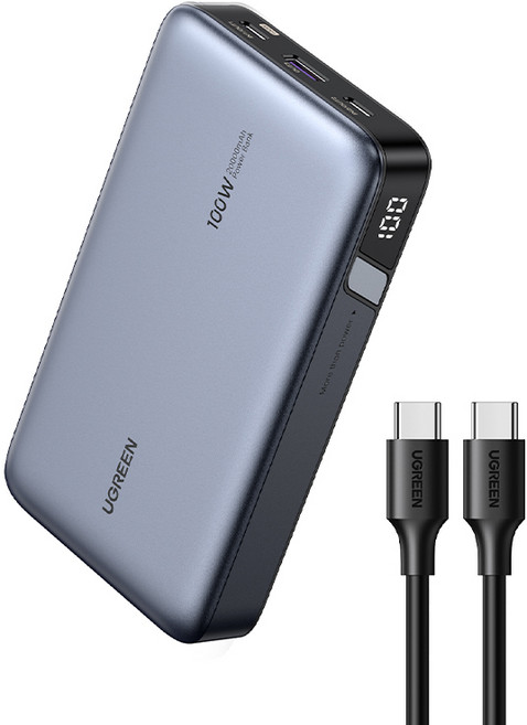 UGREEN 유그린 Nexode 100W 보조배터리 20000mAh 보조베터리 PD3.0 양방향 고속 충전 3포트 보조배터리 고속충전 240W C타입 고속 충전 케이블 동봉, 1개, PB720