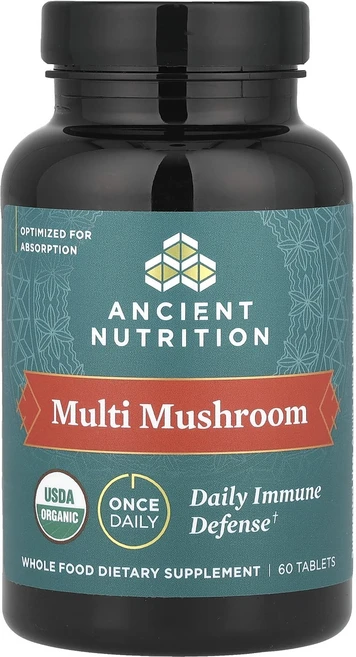 Dr. Axe / Ancient Nutrition 멀티 머쉬룸 일상 이뮨 써포트 60정, 4개 - 쿠팡