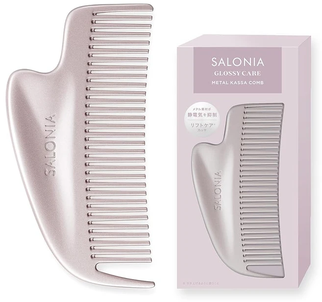 SALONIA 사로니아 글로시 케어 메탈 카사 콤 헤어 콤 헤어 브러시 앞머리 아름다운 머리 핑크, 1개, 상세페이지 참조 - 쿠팡