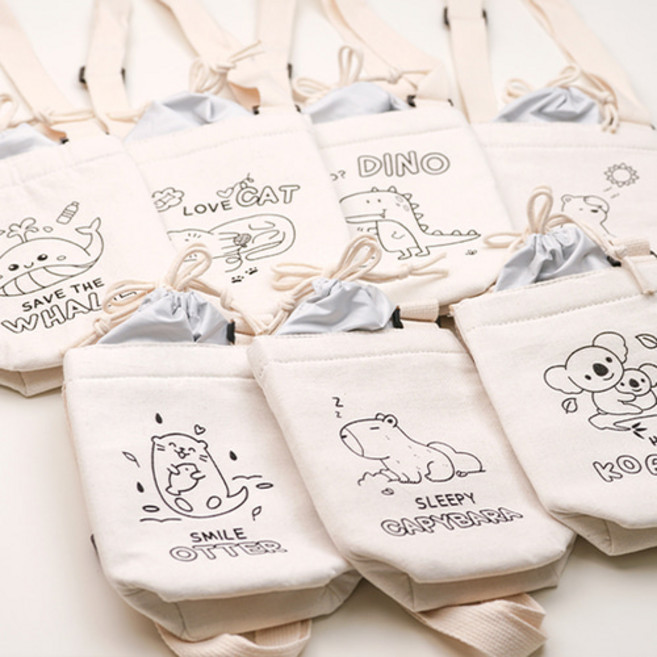 [엘제이] 냉온 텀블러백 만들기 키트 북극곰 미니 에코백 diy 꾸미기 패브릭가방 중학생 고등학생 TD