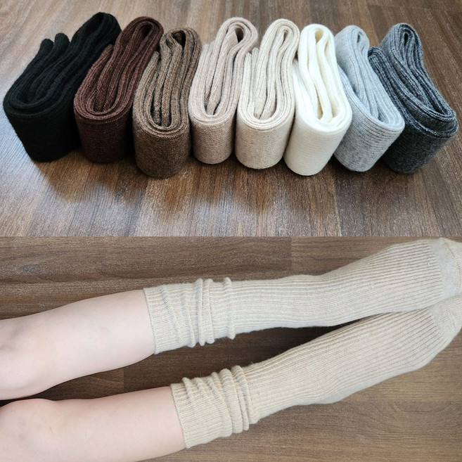 캐시미어 골지 니삭스 울니트 레그워머 겨울양말 롱롱 삭스