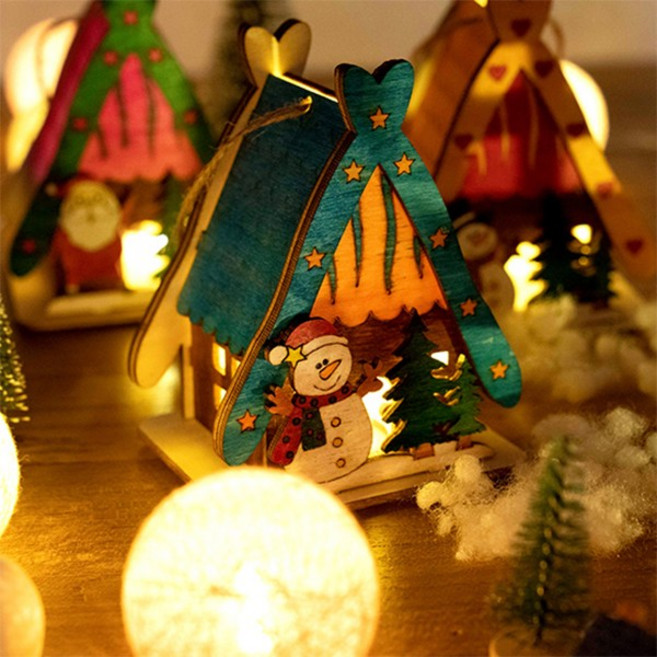 크리스마스 세모집 무드등 만들기 6종 / 어린이 유아 초등, 세모집 무드등 - 별눈사람