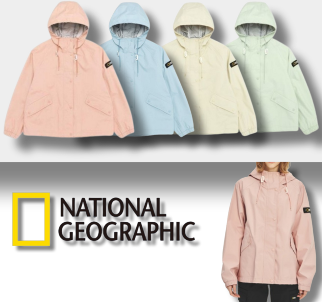 (정품)내셔널지오그래픽 여성 간절기 숏기장 후드 웨더 자켓 간절기 봄옷 봄아우터 바람막이