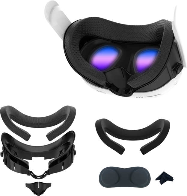 글레이셔 메타 퀘스트3 6IN1 안면폼 가죽 버튼 조절 커버 빛샘 방지, 1개, 퀘스트 3 전용 / 6in1 세트