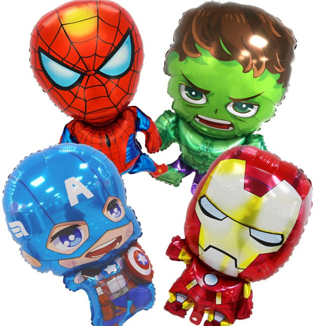 루미팝 마블히어로 풍선 은박 호일, 1세트, 혼합4종