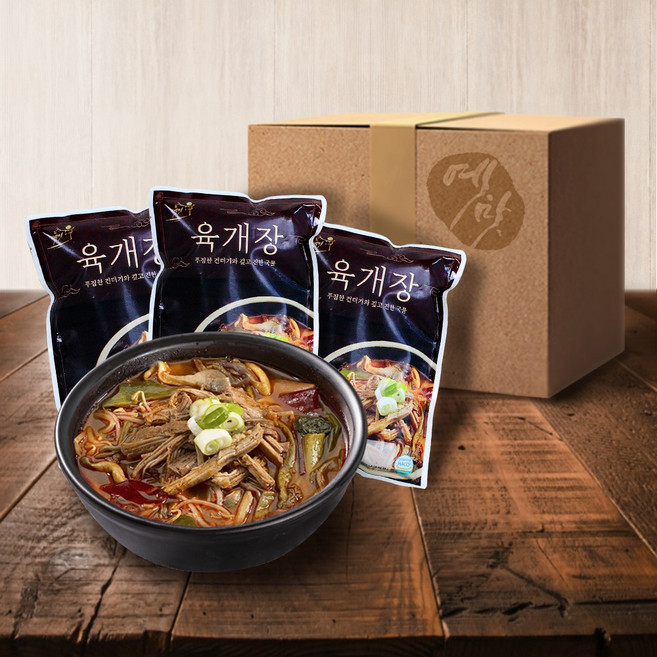 옛맛식품 육개장 1박스(630g 10봉) HACCP 대파 소고기육개장 (총 6.3kg), 1박스, 6.3kg