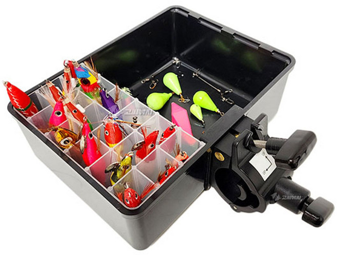 MJ피닉스 투인원 선상 거치대 고정선반 트레이 태클박스 장착 겸용 에기케이스, 1개, 블랙