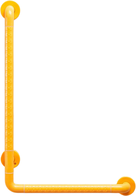 ABS L형 안전손잡이 노인 장애인 환자 화장실 안전 손잡이 (좌우 겸용), 황색, 1개