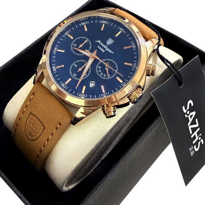 사츠 남성용 고급 소가죽 밴드 패션 손목시계 ZL001