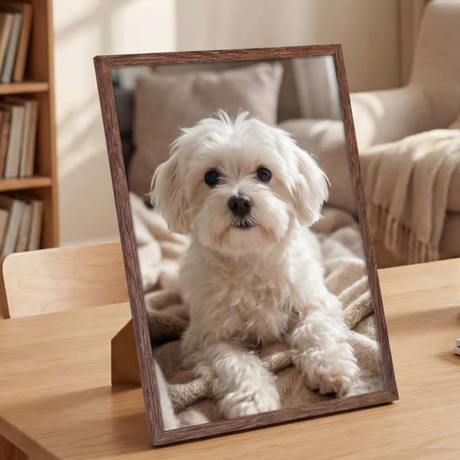 액자 프레임 대형 액자 벽걸이 탁상용 웨딩 결혼식 가족사진, 1개, 브라운