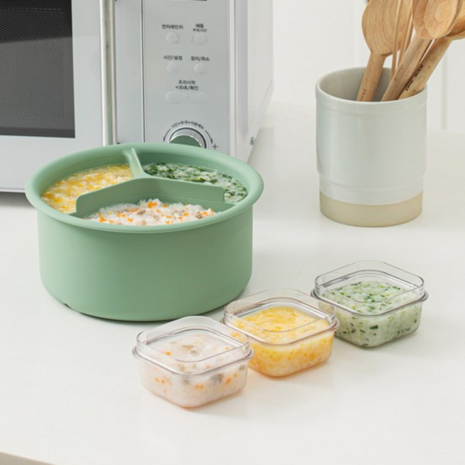 전자레인지 실리콘 이유식찜기 칸막이 이유식조리도구 1800ml [CJ], EM1004 이유식찜기
