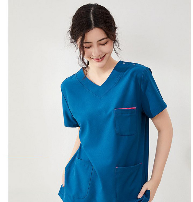 간호사복 세트 캐주얼 여성 여름 속건 고탄력 수술복 루즈핏 병원유니폼 간호복 상하의 투피스 CY