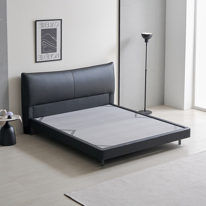 라로퍼니처 스테디 1500 1800 가죽 호텔식 Q LK 침대 퀸 킹 라지킹 프레임, 블랙