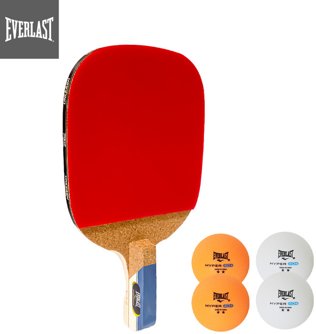 에버라스트 V 1.8 펜홀더 탁구라켓 + 2성 탁구공 4개 세트상품, 1개, V 1.8 펜홀더 탁구라켓+탁구공 4개