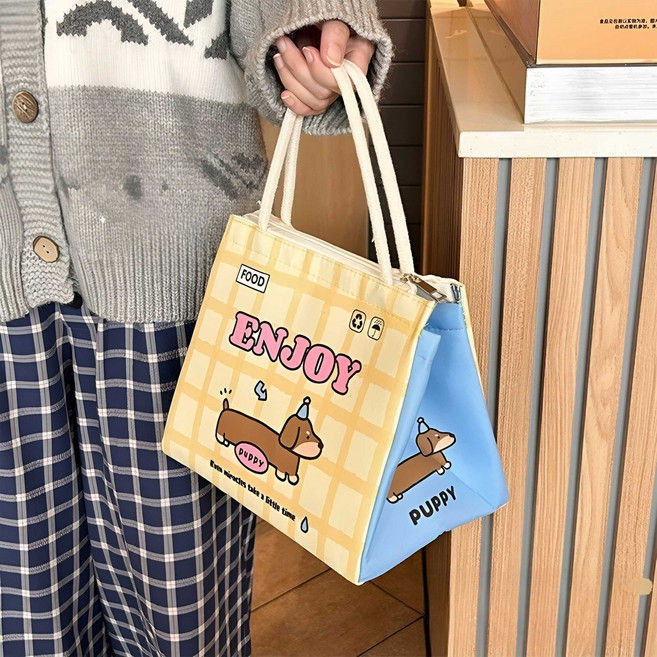 귀여워요 방수 보온보냉백, 환색 강아지23*16*20CM, 1개