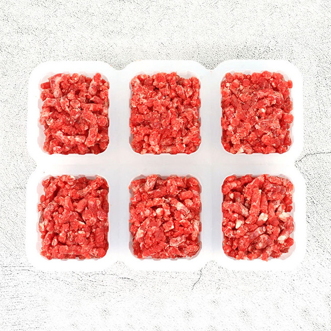 고기생각 한우 우둔살 큐브 다짐육 이유식용 소고기 냉동 300g 이유식고기, 9개