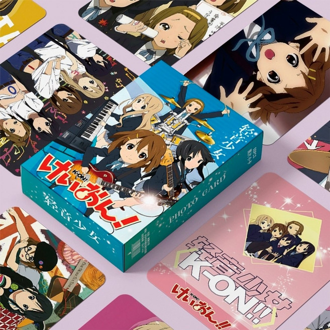 55장 케이온포카 케이온 랜덤카드 굿즈 엽서 렌티큘러 티켓 엽서 케이온굿즈 카드 나카노 아즈사 츠무기 태피 폴라로이드, 55매입 1팩, 55매 케이온카드