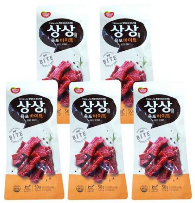 샘표 동원 상상육포 바이트 x 5개, 50g