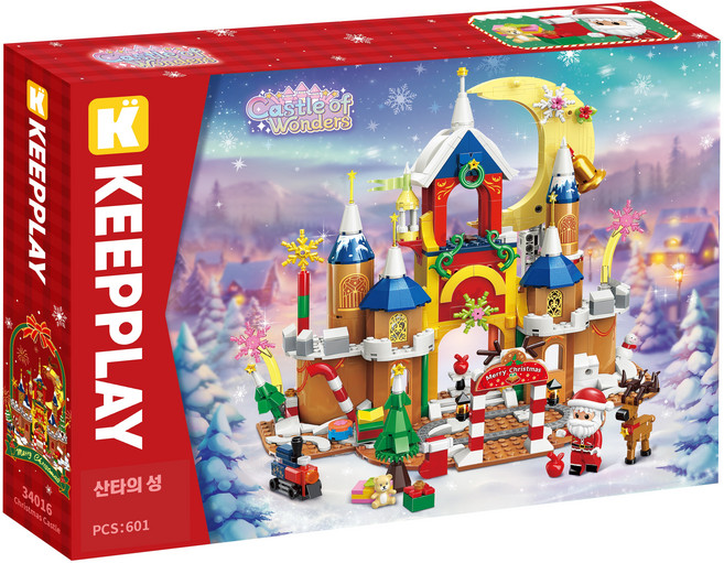 킵플레이 크리스마스 캐슬 블럭, 혼합색상, 1개