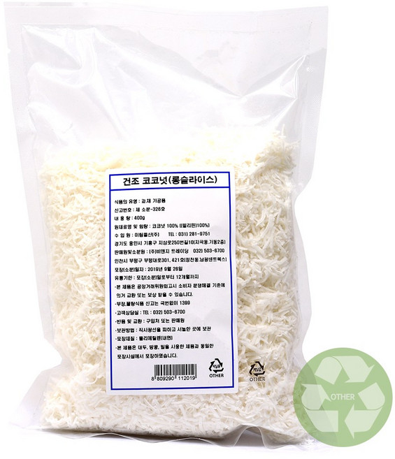 푸드올마켓_ 너츠스토리 건조 코코넛(롱슬라이스) 400g, 1개