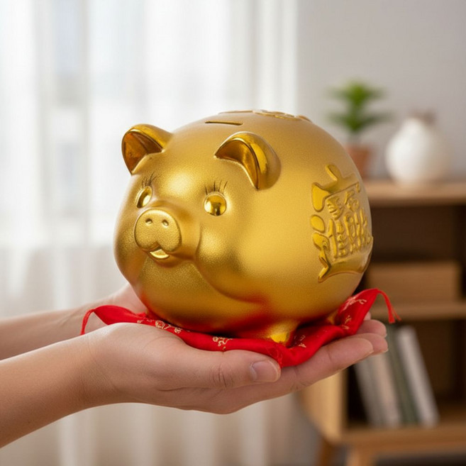 클닌 황금 돼지 저금통 복돼지 개업 선물, 1개, 골드