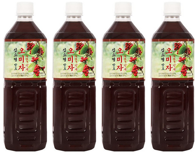 김소형 발효 오미자 진액, 4개, 1L