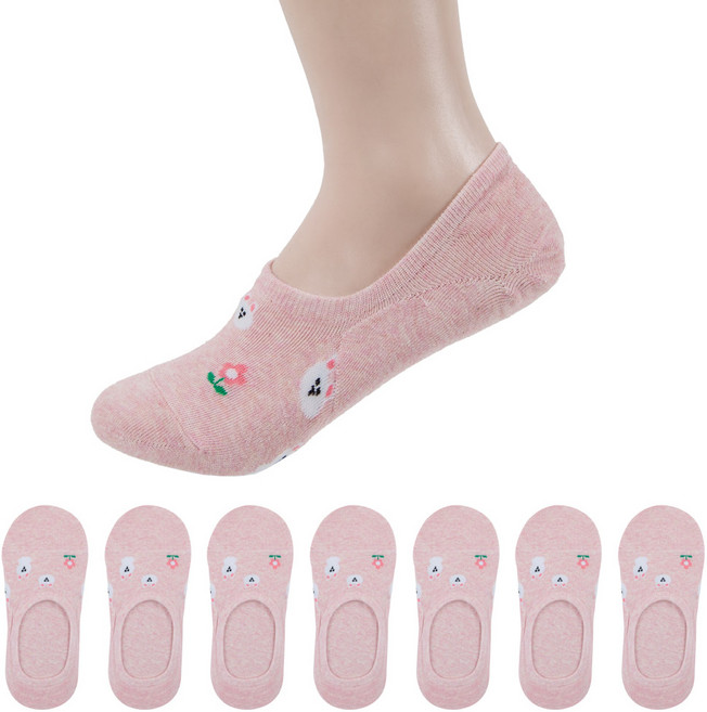 삭스너 여성용 리틀 애니멀 안벗겨지는 덧신 양말 8켤레