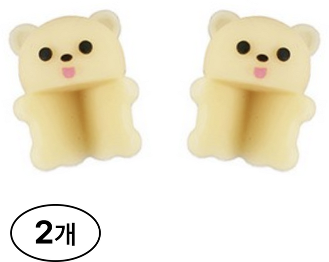 희비키 귀여운 동물 모서리 충돌방지 보호대 스티커, 곰돌이모양, 2개