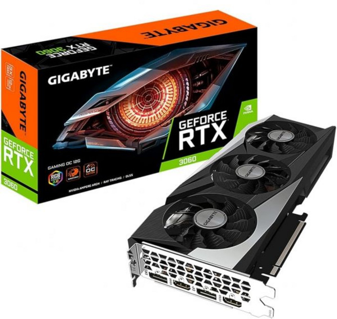 GIGABYTE NVIDIA GeForce RTX 3060 Gaming OC V2 그래픽 카드 - 12GB GDDR6 192비트 PCI-E 4.0 1837MHz 코어 클럭 RG, GeForce RTX 3060 GAMING OC 12G