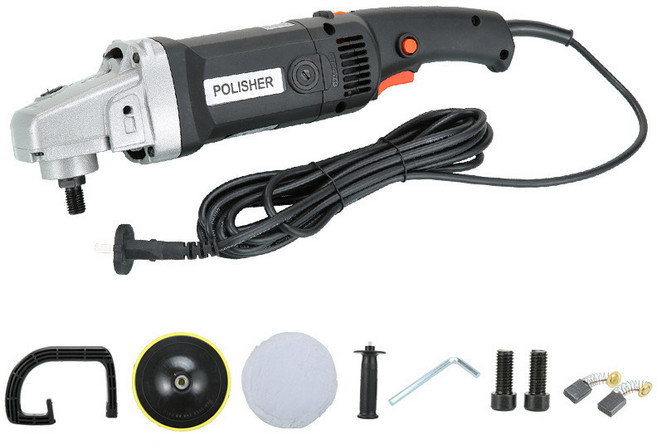 汽車美容拋光機 重型打蠟機 封釉機 研磨機, 黑色拋光機+羊毛輪+自粘盤,110V