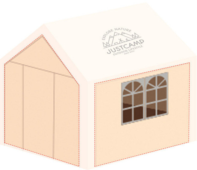 저스트캠프 캐노피천막 코스트코 천막 호환 사이드천막 단품, 2x3m