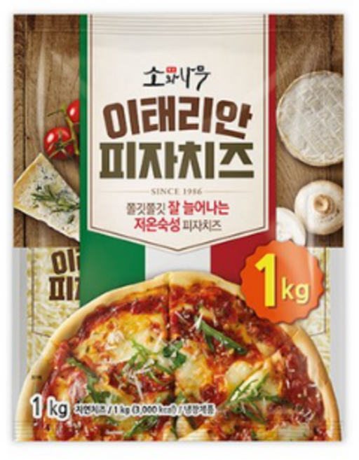 동원 소와나무 이태리안 피자 모짜렐라 치즈, 1kg, 4개