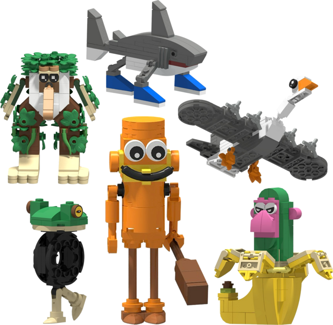 이탈리안 브레인롯 조립블럭 8시리즈 블록, 미니6종A, 1개