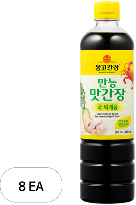 몽고간장 국찌개용 만능 맛간장, 900ml, 8개