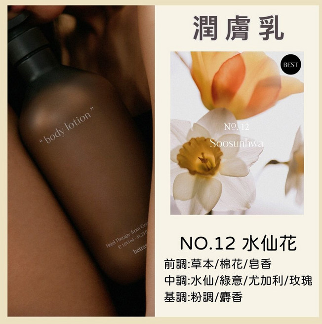 庶務客 hetras. 飯店香氛沐浴乳 潤膚乳 水仙花, 1個, 潤膚乳 12  水仙花