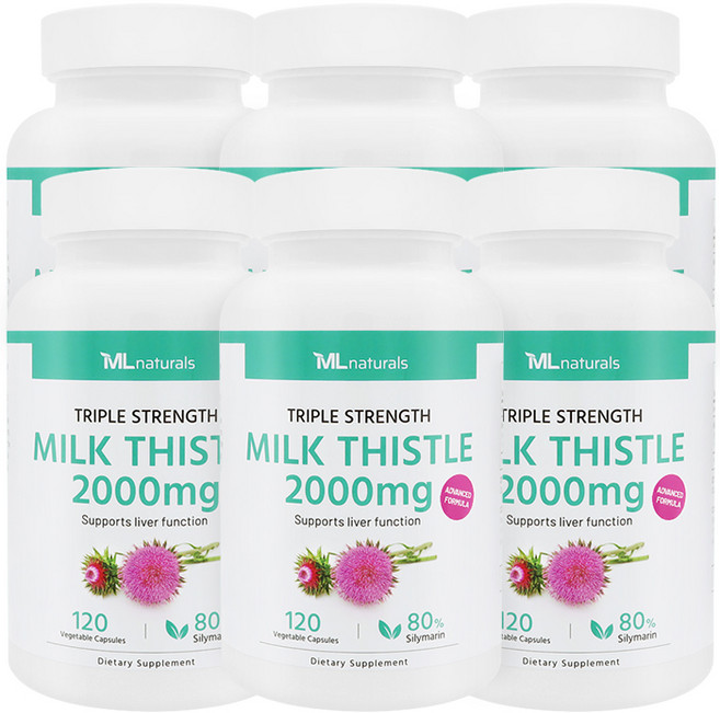 [미국빠른직구] 마이라이프 내추럴스 고함량 밀크시슬 2000mg 120정 6병, 6개