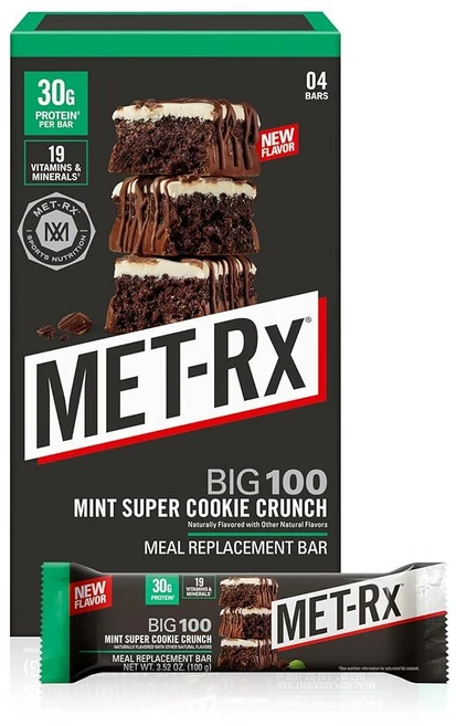MET-Rx Big 100 씨리얼 그래놀라 단백질 바 식사 대용 28g 초콜릿 칩 9개 팩 137263, 1개 - 쿠팡