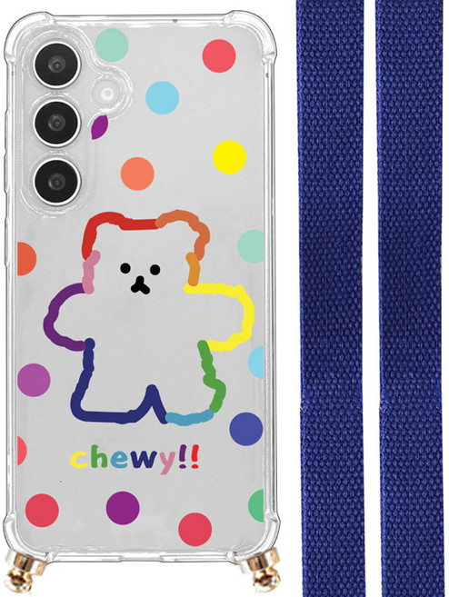 바비듀 목걸이 케이스 스트랩 투명 휴대폰 폰줄 면소재 갤럭시 와이드8 A17 A36 A16 버디3 키즈폰