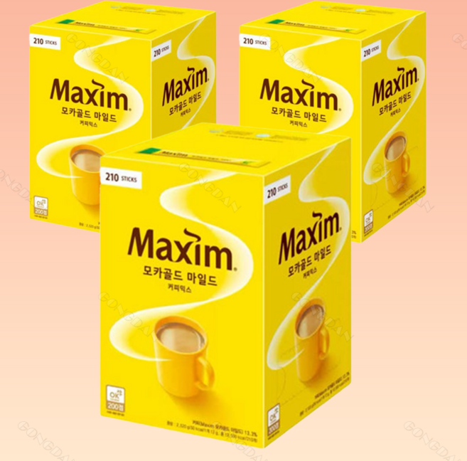 맥심 모카골드 마일드 커피믹스, 12g, 210개입, 3박스