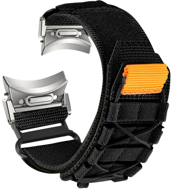 더조은셀러 갤럭시워치 호환 버튼형 액티비티 벨크로 스트랩, 블랙, 1개