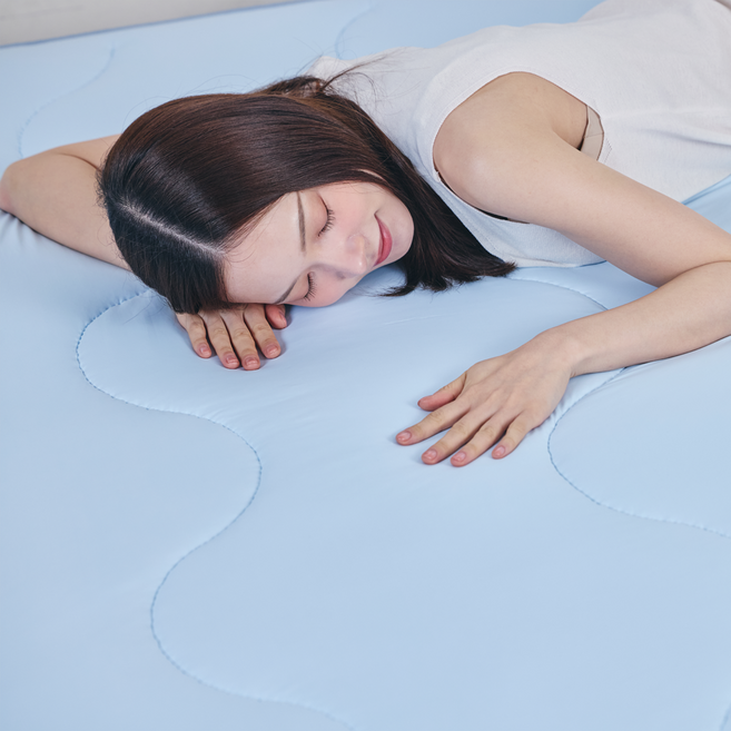 누잠 쿨에어 냉감패드 l 3D에어매쉬로 도톰한 냉감패드 l 부드러운 무소음 여름패드, 쿨매트, 스카이블루