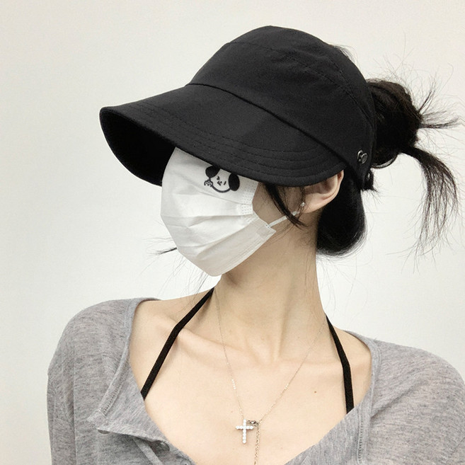 여성 자외선 차단 모자 넓은 챙 얼굴 작아보이는 여름 썬캡 방수 경량 통기성 해변 야외 활동 마스크 걸이 귀편한 햇빛가리개 모자