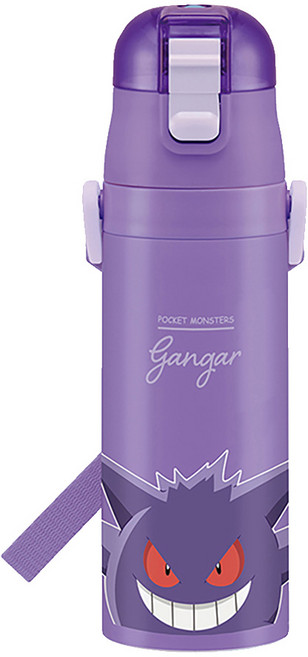 Skater 寶可夢耿鬼不鏽鋼直飲保溫水壺, 紫色, 1個, 470ml