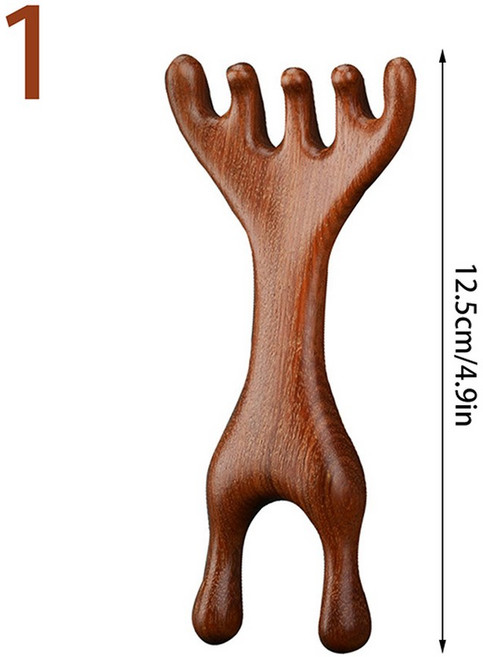 바디 자오선 마사지 빗 백단향 사슴 넓은 치아 침술 혈액 순환 정전기 부드러운 모발, 1, 1개