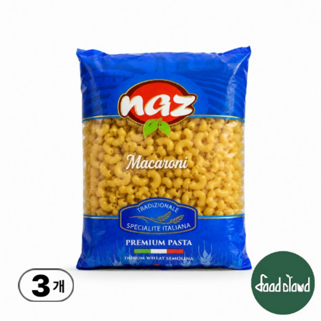 나즈 마카로니 파스타면, 3개, 500g