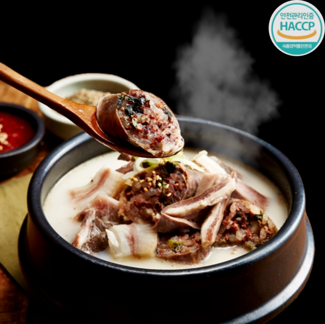 국내산 푸짐한 몸보신 돼지국밥 순대국, 6개, 510g