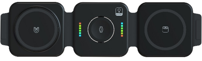 C&C 三合一充電盤 Apple Watch Qi2充電 手機充電盤, 黑色,蘋果款(只看手錶), 1個