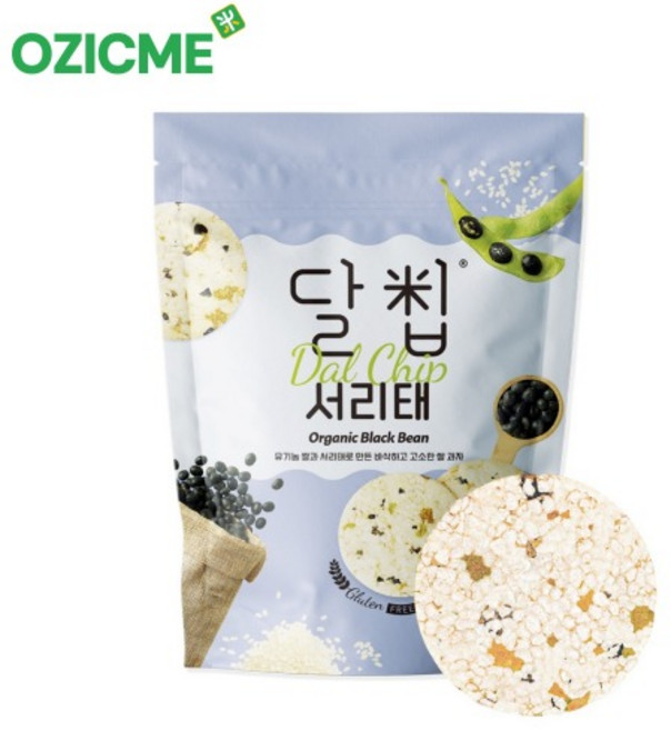 유기농 달칩 서리태 뻥 튀기지 않은 과자 저칼로리 간식, 60g, 6개